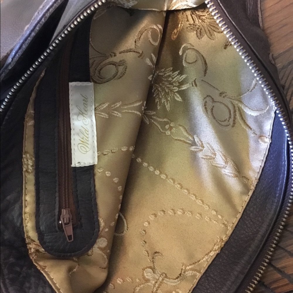 WILD HEART Leather Studded Bag Purse - Picture 3 of 6